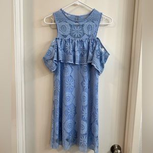 Miami Lacey Crochet Blue Dress Size S